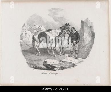 Chevaux d'Auvergne Théodore Gericault Français imprimé par Godefroy Engelmann Allemand 1822 Voir plus. Chevaux d'Auvergne. Etudes de [sic] chevaux. Théodore Gericault (Rouen 1791–1824 Paris). 1822. Lithographie ; premier état de quatre. Impressions Banque D'Images