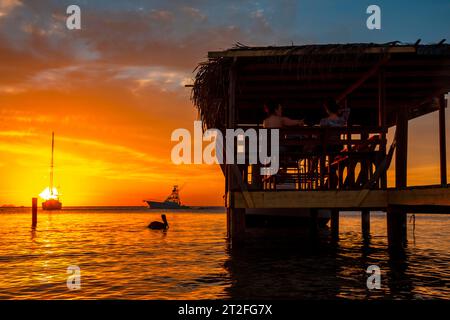 Roatan, Honduras Â», janvier 2020 : une jetée en bois dans le West End Banque D'Images