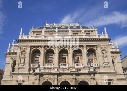 Façade de l'Opéra national hongrois, Andrassy ut, Andrassy Avenue, Budapest, Hongrie Banque D'Images