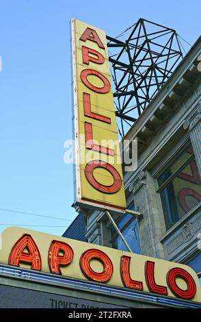 Apollo Theater, 253 W 125th St, New York, NY. Extérieur d'un célèbre théâtre à Harlem à Manhattan Banque D'Images