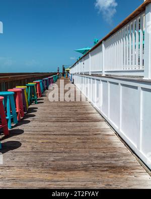 Sunset Pier, de la vieille ville historique de Key West, Floride, USA Banque D'Images