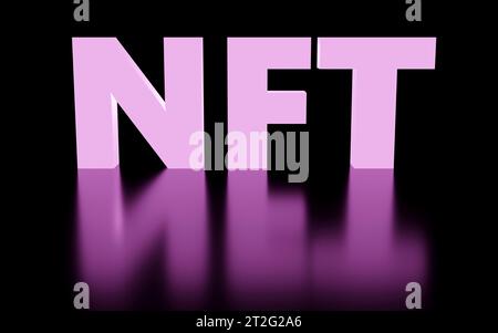 Concept de jetons non fongibles NFT. Investir des crypto-monnaies dans des collections numériques illustration de rendu 3D simple Banque D'Images