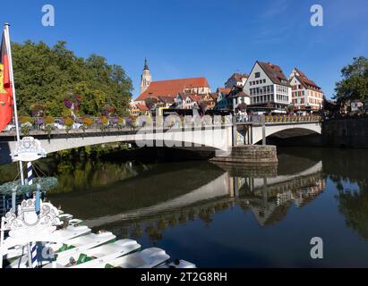 Rivière Neckar dans la ville historique de Tubingen, Allemagne Banque D'Images