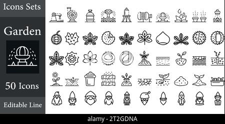 Icônes de jardin définir illustration vectorielle Illustration de Vecteur