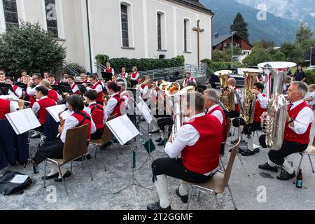 Brass band, festival du village, Autriche Banque D'Images