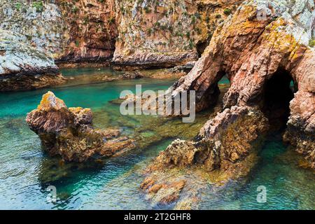 Pont sur l'île de Berlenga Grande, Portugal Banque D'Images