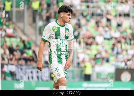 Budapest, Hongrie – 20 mai 2023. Le milieu de terrain de Ferencvaros Krisztian Lisztes lors du match Hongrois OTP Bank League Gameweek 32 Ferencvaros vs Debrecen Banque D'Images