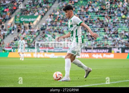 Budapest, Hongrie – 20 mai 2023. Le milieu de terrain de Ferencvaros Krisztian Lisztes lors du match Hongrois OTP Bank League Gameweek 32 Ferencvaros vs Debrecen Banque D'Images