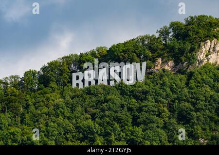 Signe de Brasov sur Tampa Mountain, Roumanie Banque D'Images