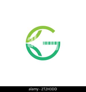 Logo G, monogramme G, logo initial G Leaf, logo lettre G Leaf, icône, vecteur Illustration de Vecteur