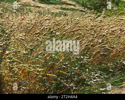 Photo avec des traits texturaux appliqués à la surface de la peinture à l'huile. Art. Texture et arrière-plan. Banque D'Images