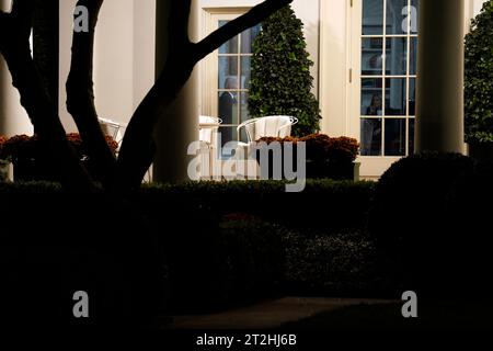 Washington, États-Unis. 19 octobre 2023. Le président AMÉRICAIN Joe Biden s'adresse à la nation depuis le bureau ovale de la Maison Blanche à Washington le 19 octobre 2023. Photo de Yuri Gripas/Pool/Sipa USA crédit : SIPA USA/Alamy Live News Banque D'Images