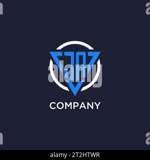 JA logo monogramme avec forme de triangle et vecteur de conception de cercle Illustration de Vecteur