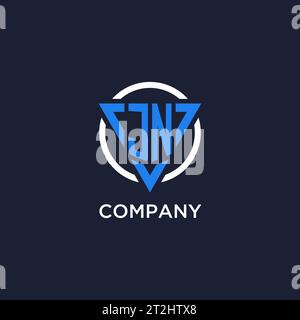Logo monogramme JN avec forme de triangle et vecteur de conception de cercle Illustration de Vecteur