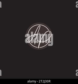 Monogramme du logo de la PB avec graphique vectoriel de style cercle simple Illustration de Vecteur