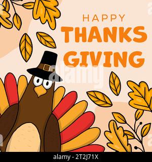 Illustration de Thanksgiving de conception vectorielle dessinée à la main Illustration de Vecteur
