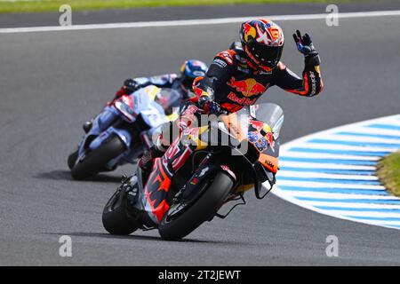 MELBOURNE, AUSTRALIE. 20 octobre 2023. Guru par Gryfyn Australian Motorcycle Grand Prix of Australia. L'australien Jack Miller, Red Bull KTM Factory Racing lors des essais MotoGP 2 au MotoGP australien. Crédit photo : Karl Phillipson/Alamy Live News Banque D'Images