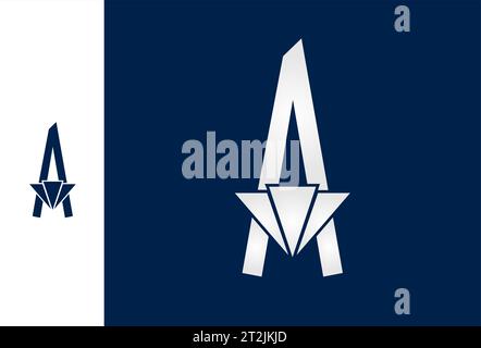 lettre a diamant pierre précieuse luxe mariage design de logo moderne Illustration de Vecteur