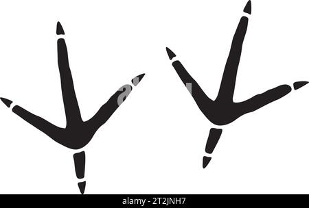 Empreintes de poulet (piste). Noir et blanc. Illustration vectorielle. Illustration de Vecteur
