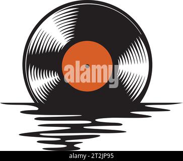 Vinyle disque Sunset Reflection (Record). Illustration vectorielle. Illustration de Vecteur