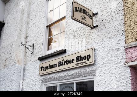 Topsham Barber Shop - Fore Street, Topsham Banque D'Images