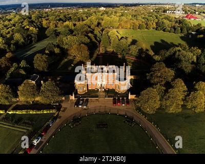 Vue aérienne de Ranger's House depuis Blackheath Common, Greenwich, Angleterre Banque D'Images