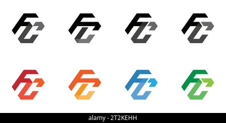 Logo FC, monogramme FC, logo FC initial, logo FC lettre, icône, vecteur Illustration de Vecteur