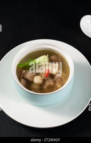 Une délicieuse et tentante soupe d'oie rôtie braisée de style cantonais Banque D'Images