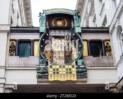 Horloge d'ancre à l'Ankerhof, par Franz von Matsch, Marc Aurel, Art Nouveau, 1913, Vienne, Autriche Banque D'Images