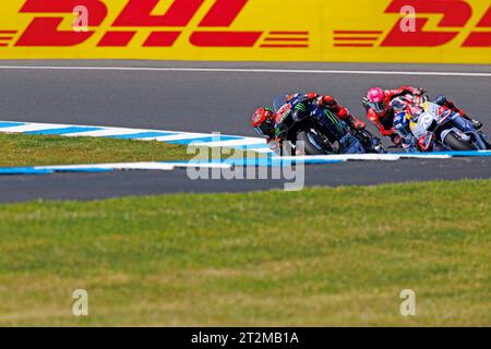 Ventor, Australie. 20 octobre 2023 ; Phillip Island Grand Prix circuit, Ventnor, Victoria, Australie ; 2023 MotoGP Guru par Gryfyn Australian Motorcycle Grand Prix, Practice Day ; Fabio Quartararo, Alex Marquez pendant la pratique 1 à l'Australian MotoGP Credit : action plus Sports Images/Alamy Live News Banque D'Images