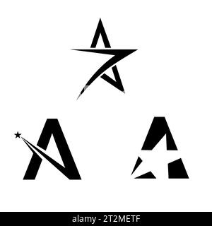 Lettre ou mot Une police comme Star Graphic Icon logo design concept abstrait Illustration de Vecteur