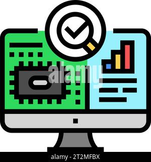 illustration vectorielle de l'icône couleur de l'électronique d'étalonnage du capteur Illustration de Vecteur