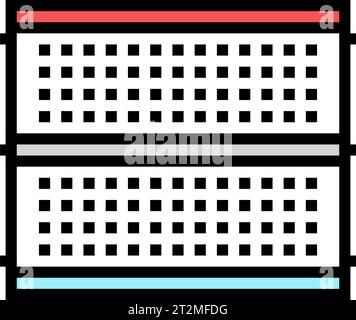 illustration vectorielle d'icône couleur électronique de prototypage de carte d'expérimentation Illustration de Vecteur