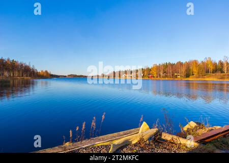 Belles couleurs d'automne dans le paysage suédois Banque D'Images