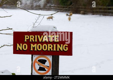 Côté canal d'amarrage privé à Aldermaston Wharf sur le canal Kennet et Avon dans le Berkshire. Banque D'Images