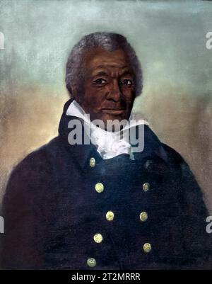 James Lafayette. Portrait de l'esclave afro-américain James Armistead Lafayette (né en 1748 ou 1760 – mort en 1830 ou 1832) qui a servi dans l'armée continentale pendant la guerre d'indépendance américaine, vers 1824. Peinture de John Blennerhassett Martin, huile sur toile, 1824 Banque D'Images