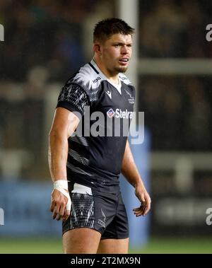 Jamie Blamire des Newcastle Falcons lors du Gallagher Premiership Match à Kingston Park, Newcastle. Date de la photo : Vendredi 20 octobre 2023. Banque D'Images