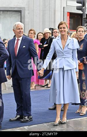 Oviedo, Espagne. 20 octobre 2023. Nuria March et George Donald Johnston III lors des Prix Princesse des Asturies 2023 à Oviedo, le vendredi 20 octobre 2023. Crédit : CORDON PRESS/Alamy Live News Banque D'Images