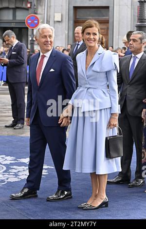 Oviedo, Espagne. 20 octobre 2023. Nuria March et George Donald Johnston III lors des Prix Princesse des Asturies 2023 à Oviedo, le vendredi 20 octobre 2023. Crédit : CORDON PRESS/Alamy Live News Banque D'Images