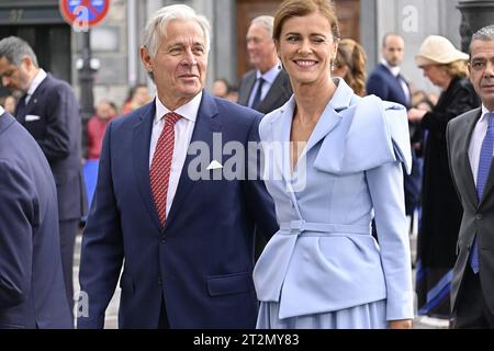 Oviedo, Espagne. 20 octobre 2023. Nuria March et George Donald Johnston III lors des Prix Princesse des Asturies 2023 à Oviedo, le vendredi 20 octobre 2023. Crédit : CORDON PRESS/Alamy Live News Banque D'Images