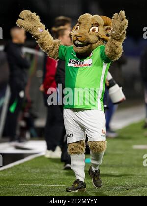Dordrecht, pays-Bas. 20 octobre 2023. DORDRECHT, PAYS-BAS - 20 OCTOBRE : mascotte du FC Dordrecht lors du match néerlandais Keuken Kampioen Divisie entre le FC Dordrecht et Jong Ajax au Matchoholic Stadion le 20 octobre 2023 à Dordrecht, pays-Bas. (Photo Hans van der Valk/Orange Pictures) crédit : Orange pics BV/Alamy Live News Banque D'Images