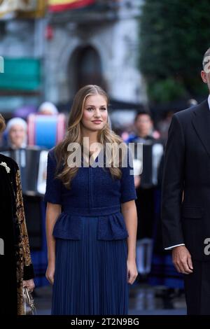 Oviedo, Asturies, Espagne. 20 octobre 2023. Princesse héritière Leonor arrivée au Théâtre Campoamor pour la cérémonie des Prix Princesse des Asturies 2023 le 20 octobre 2023 à Oviedo, Espagne (crédit image : © Jack Abuin/ZUMA Press Wire) USAGE ÉDITORIAL SEULEMENT! Non destiné à UN USAGE commercial ! Banque D'Images