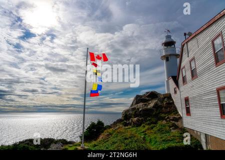 Phare de Lobster Cove Head, Terre-Neuve, Canada Banque D'Images
