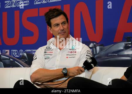 Austin, Texas, États-Unis. 20 octobre 2023. 20 octobre 2023 : Toto Wolff lors du FIA Formula 1 Lenovo United States Grand Prix à Austin Tx au circuit of the Americas. Brook Ward/AMG (image de crédit : © AMG/AMG via ZUMA Press Wire) USAGE ÉDITORIAL SEULEMENT! Non destiné à UN USAGE commercial ! Banque D'Images