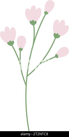 Brindille florale abstraite pour bouquet dans des teintes douces à la mode. Printemps. EPS. Élément de conception isolé de vecteur pour salutations ou invitations, affiches, bannières, panneaux d'affichage, étiquette ou web et d'autres utilisations différentes Illustration de Vecteur