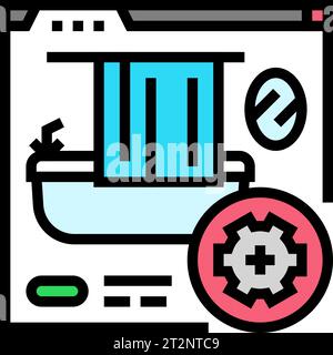 illustration vectorielle d'icône de couleur de remodelage de salle de bains Illustration de Vecteur