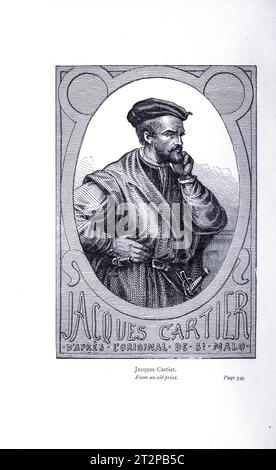 Jacques Cartier, illustration du 19e siècle Banque D'Images