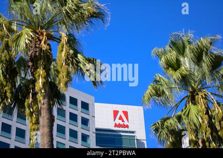 Le siège social d'Adobe Incorporated (ADBE) à Silicon Valley, San Jose CA Banque D'Images