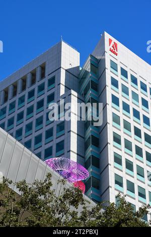 Le siège social d'Adobe Incorporated (ADBE) à Silicon Valley, San Jose CA Banque D'Images