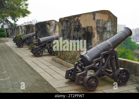 Canons antiques à Monte forte, Macao, Chine Banque D'Images